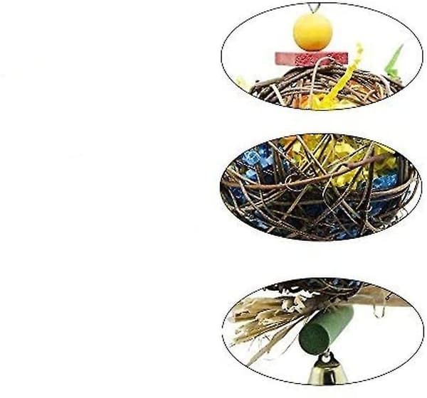 Fågelgunga Foderleksak Papegoja Hängande Takraw Tugga Matare Leksak - 2 Stycken