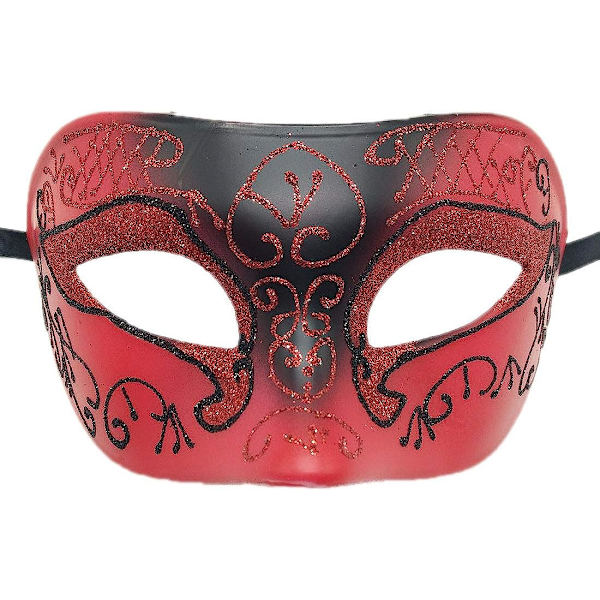 Par Maskerad Mask Metall Järn Fjäril Bal Mask Dubbel Färg (röd) 2 st red