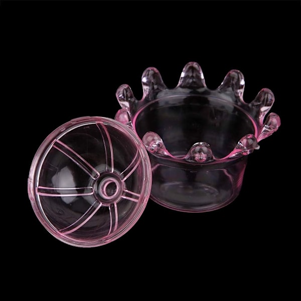 12 lådor Baby Gift Bottle Baby Shower Gift Box Paket Plast Krona Form（transparent rosa) Pink