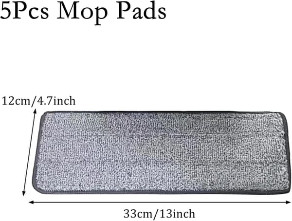 5 stk. moppeputer, mikrofiber rengjøringsputer mopphode erstatningsputer for gulvpleie