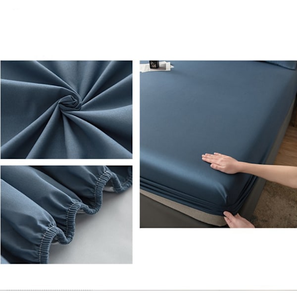 Andningsbar dammtät madrasskydd - Vattentät lakan - 30 cm djup ficka blue 180*220cm