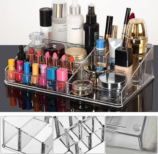Makeup Organizer, Skuffe Organizer, Badeværelse Organizer Opbevaring, Klar Skuffe Organizer til Badeværelser
