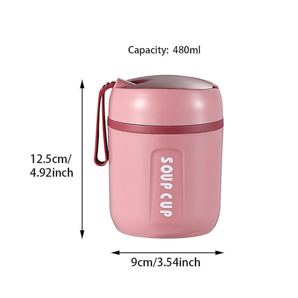 Picknick Journey Matlåda i Glas Termisk Isolerad Pink