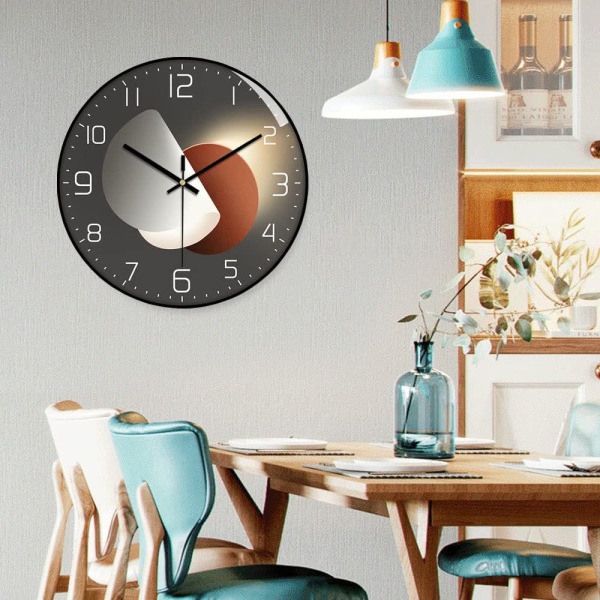 Moderne Horloge Murale Silencieuse, Horloge Murale Digitale de 30 cm Horloge Murale Ronde Numérique à Quartz