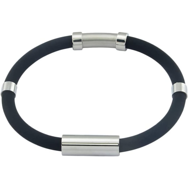 Antistatiskt armband i silikon med anjoner eliminerar handledsslingor för män och kvinnor (svart) 18 cm 18cm