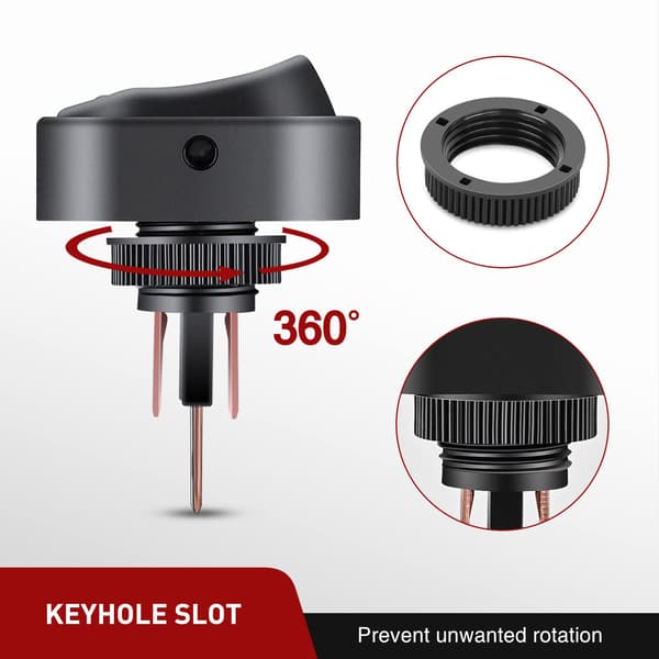 5 STK LED Belyst Vippebryter 12V Blå LED Belyst PÅ Av Vippebryter 30A 3-pins Bryter 12mm Hull