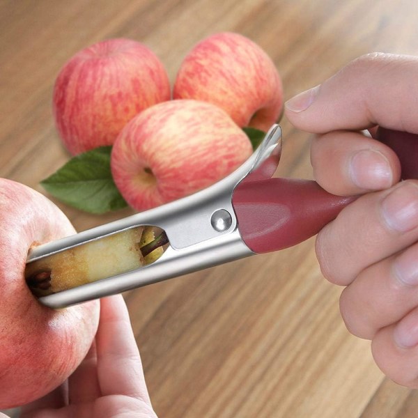 Äppelurtagare Handtag Kärnurtagare Serrated Rostfritt Stålblad Plast Handtag - svart black
