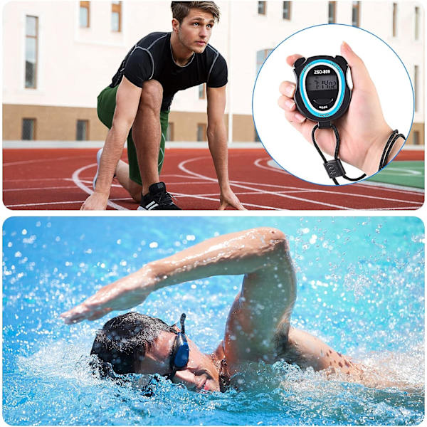 Elektronisk digital sportstopur Timer Tävling Kronograf 3 stycken