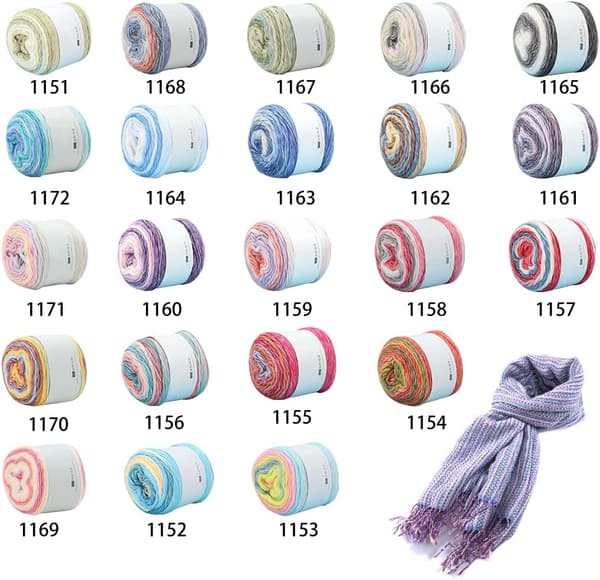 100 g uldgarn til strikning, blødt håndstrikkegarn, farvegradientgarn til strikning (stil 4) color 2