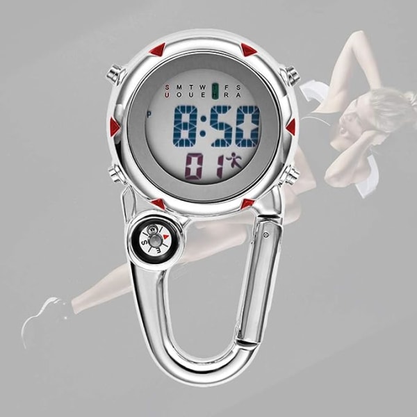 Clip on watch, ytterficka med watch, clip quartz watch, självlysande digital watch