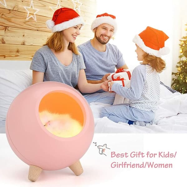 Kattehus natlys hus sengelampe stemningslys (pink (kat)), til stue og børneværelse