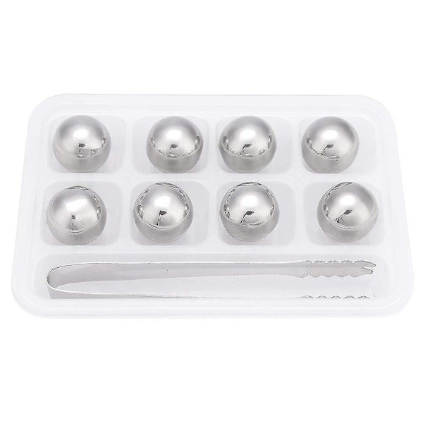 Rostfria isbollar Frost Whisky Whisky Stones med tång Silver 1