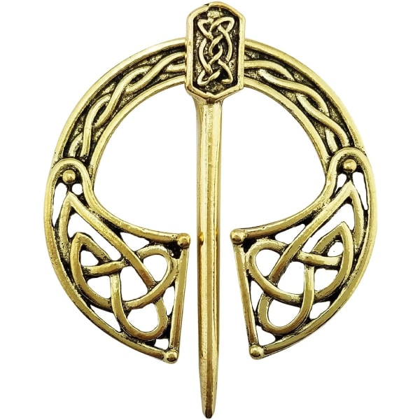Viking Brosch Pin Spänne Kläder Kappa Pin Sjal Scarf Brosch Smycken （Stil1-brons） color 2