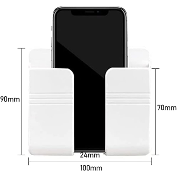 2-pack väggmonterad mobiltelefonladdarehållare, 3M självhäftande väggstativ för fjärrkontroll (svart) Black