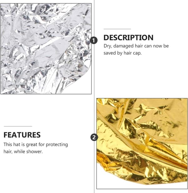 4 st aluminiumfolie keps engångsfärgnings keps elastisk värme dusch keps för djupkonditionering
