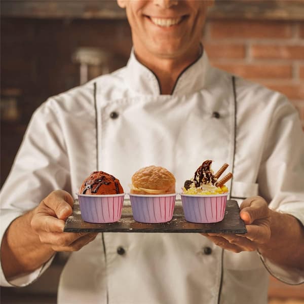 Pakke med 50 papirform til muffins, mini cupcakeformer til bryllup, bursdager (rosa-blå)