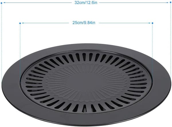 Røgfri grill indendørs, pande til komfurpaneler grill grilltilbehør diameter 12,6 \"/9,8\"