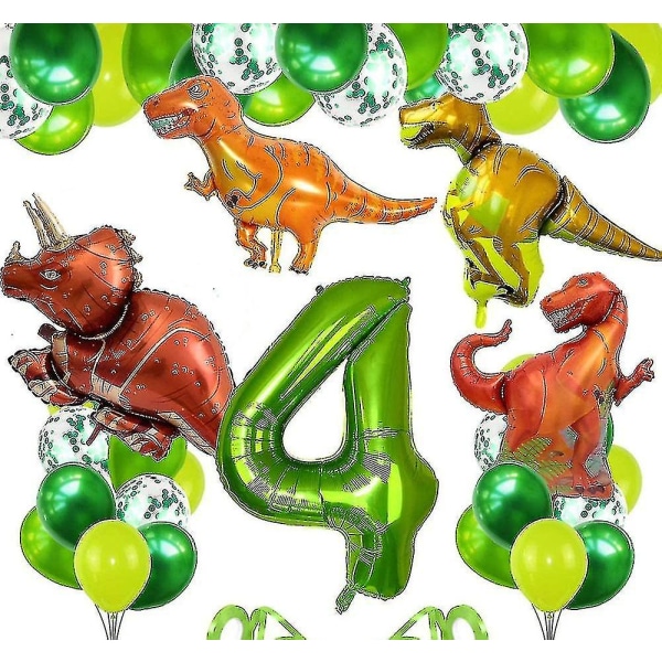 Dinosauriefolieballongbakgrundsdekoration Födelsedagsfesttillbehör (nummer 4) 31 st 4