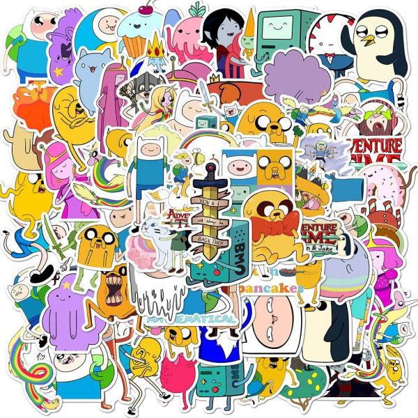 Adventure Time klistermärken för bärbar dator 100 st, klistermärken för vattenflaska, vinyl klistermärken för mejeri, skateboard