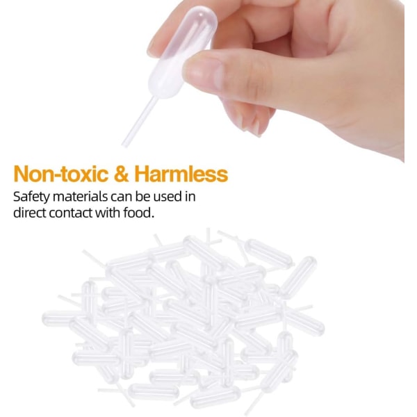 4 ml plastklämöverföringspipetter för engångsbruk vätskedroppsylt sugrör förpackning om 100