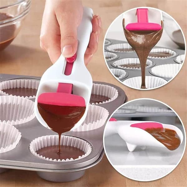 Cupcake-ske, en-tryks skydeknap dispenserer dej DIY køkkenbageværktøj