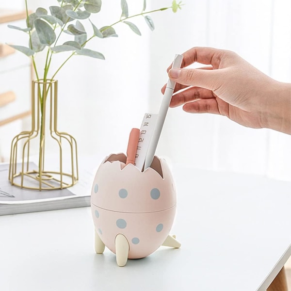 Multifunktionell tecknad dinosaurieägg pennhållare (blå, rosa) 2 st