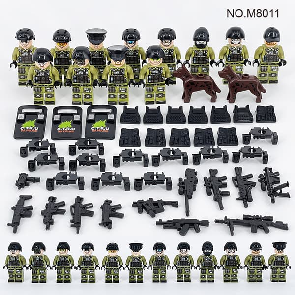 Militärserie byggleksaker 12 minifigurer