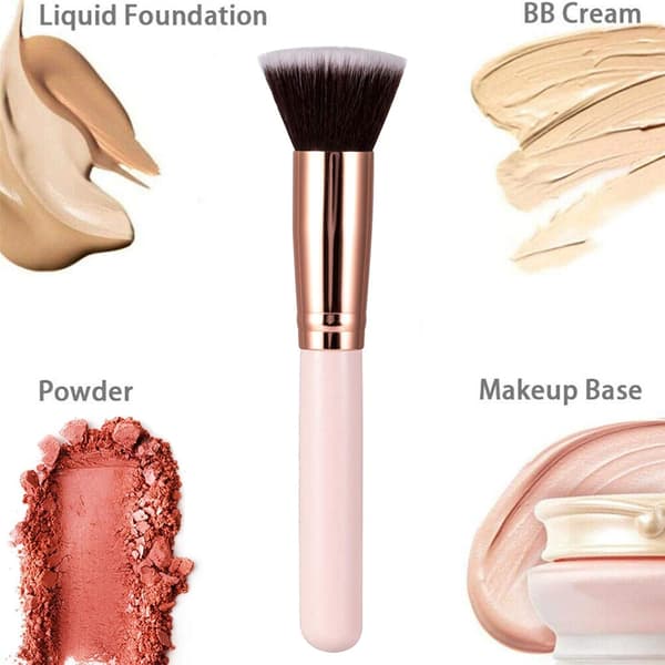 1 stk. professionel flad top børste ansigtspudder blush foundation makeup børste (pink)