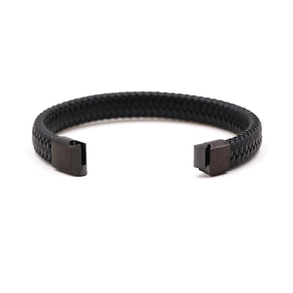 Herr Pu Läder Armband Svart Vävd Klassisk Stil Hand Band Present color 3