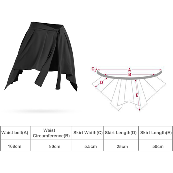 Kvinnor Flickor En Delig Remmar Yoga Balett Tennis Jogging Sport Tie Up Kjolar Cover Up（svart） black