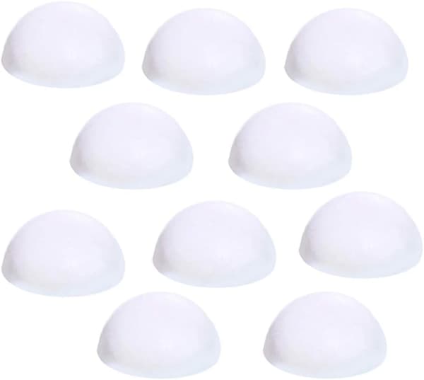 10 stk hvite skumkuler Halvkuleform Julehåndverkskule Kunstdekorasjon Styrofoam, 2 tommer