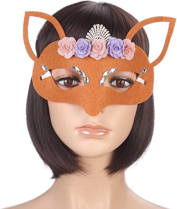 6 st Halloween spetsblommor räv maskerad dekorationer
