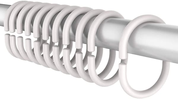 Badrumsplastgardinbeslagring 46 x 29 mm (vit) 24 stycken
