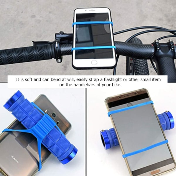 Cykelhög elasticitet monteringsfäste silikonband (slumpmässig färg) 5 stycken