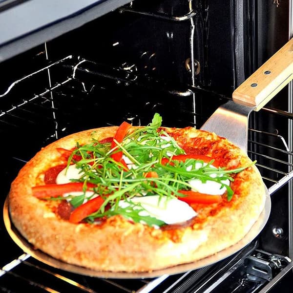 3 deler pizzaspade i rustfritt stål, pizzakutter i rustfritt stål, pizzahjul i rustfritt stål, pizzakuttersett