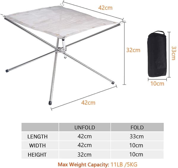 Bärbar utomhus eldstad, 42CM hopfällbar rostfritt stål nät eldstad öppen spis BBQ eldskål