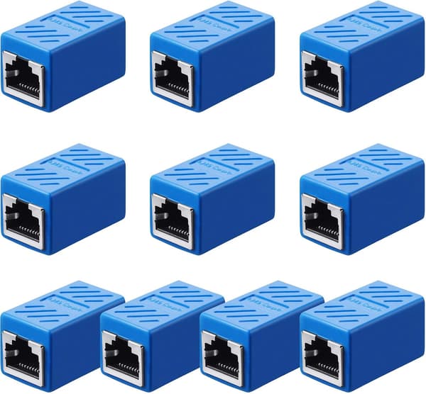 Netværkskabel forlængeradapter netværkskabelstik samling (blå) 10 stk. Blue