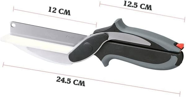 2-i-1 smart kutter, grønnsakskutter i rustfritt stål og kjøkkenkniv med mini skjærebrett