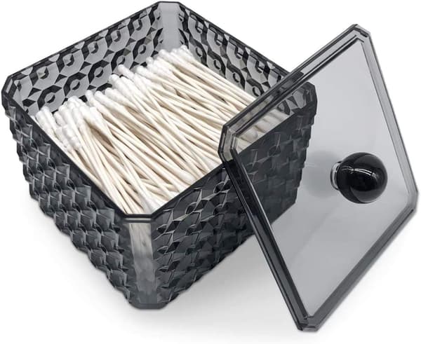 Qtip-holder, bomullsballdispenser, Qtip-bomullspinndispenser, akrylbomullsbeholder, holder for bomullspinner