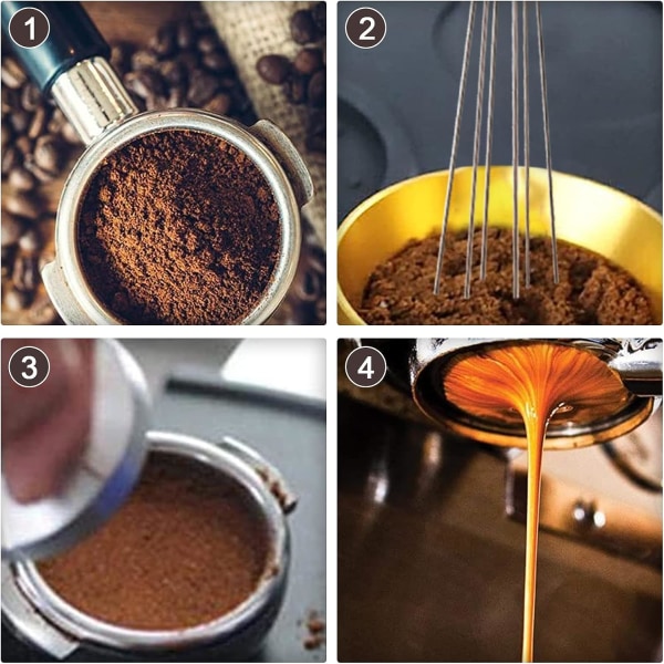 Rostfri kaffeblandare nåldistributör omrörare espressokaffe blandningsverktyg (brun)