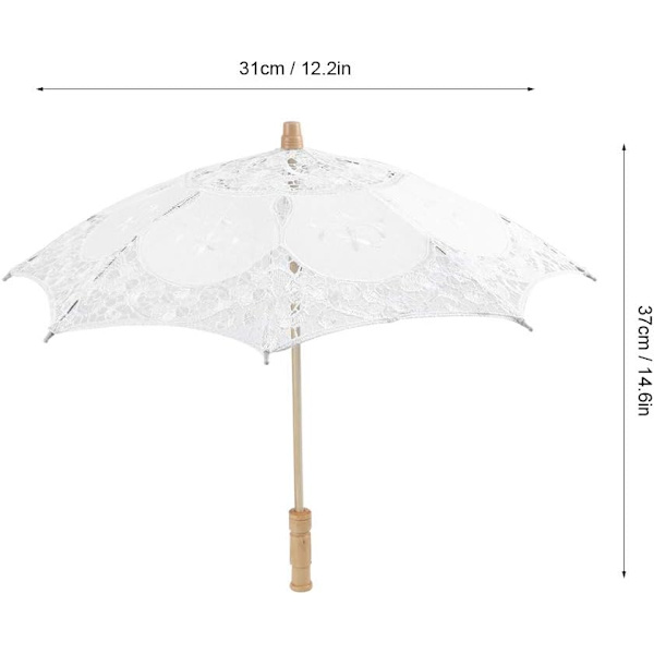 Bröllopsparaply, Mini Spets Paraply Bröllop Brudparaply White