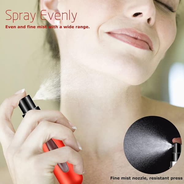 2 stk. påfyllbare parfymeatomizerflasker, bærbare mini separate parfymeflasker, reise- og utfluktspraybokser dispensere 5 ml/0,2 oz (rød) Red