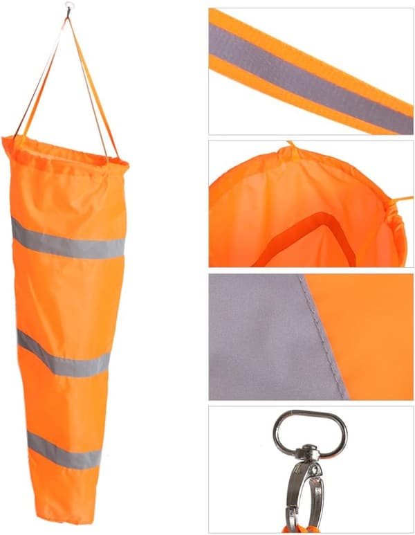 Fluorescerende Orange Retningsbestemt Vindpose Lufthavn Vindpose Rip-Stop (150CM)