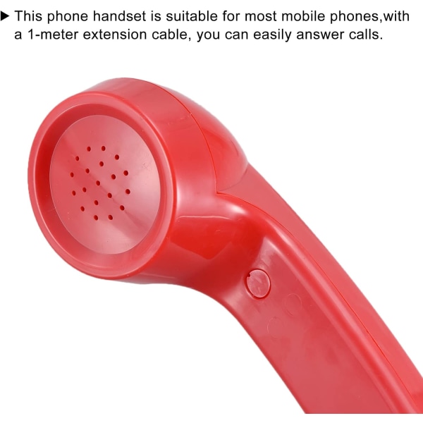 3,5 mm retro telefonlur Telefonmottagare för mikrofonhögtalare Slät（röd） Red