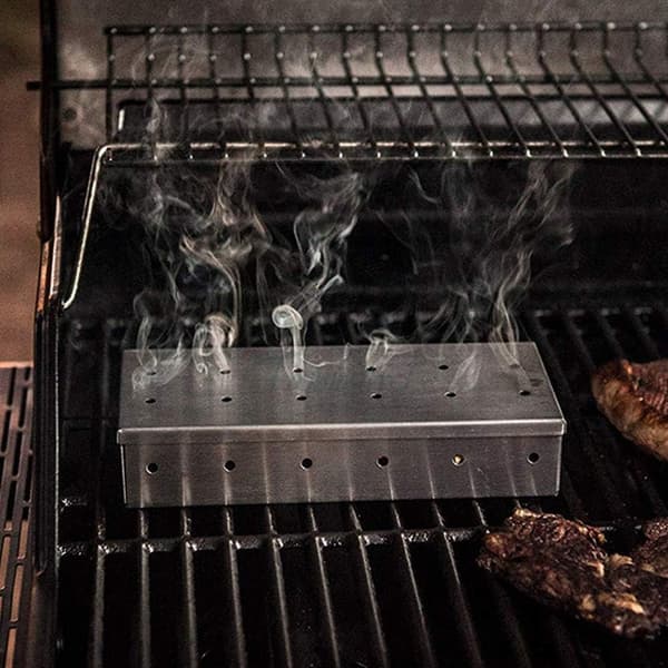 Rygeboks, kulgrillboks, tykt grilltilbehør med hængslet låg