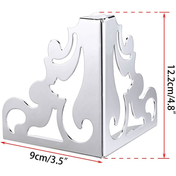 4st moderna soffben av bordsskåp Metallfötter Möbelben i rostfritt stål (silver, 12 cm) silver 12cm