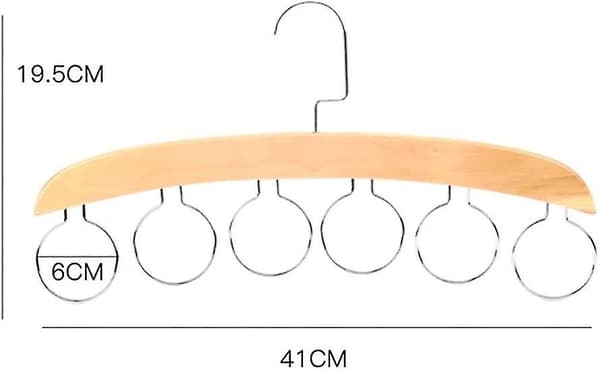 Træ Sjal Ring Hanger Opbevaring Holder Hul Hanger 6 Ring