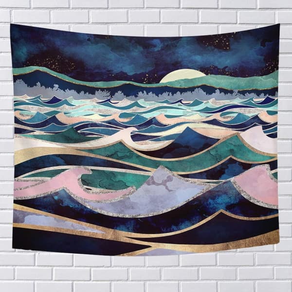 Väggbonad, Ocean Tapestry Sheet Space Väggbonad Sovrum Bonad Hem Sovsal Dekor, 78,7x59in