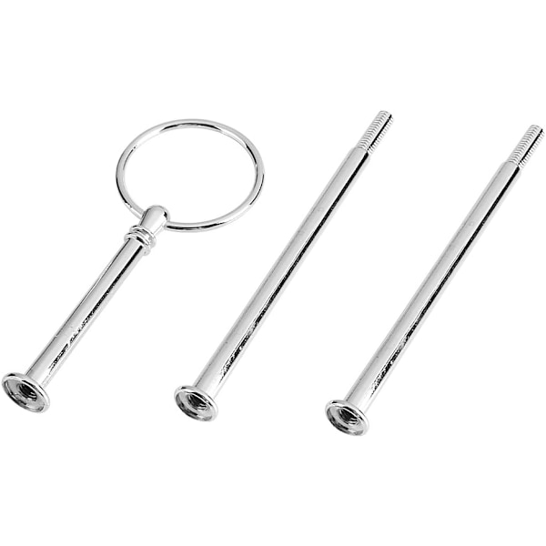 Flerlagers kakfat stativ handtag fruktfat hårdvara centrum handtag montering(3-lager rund silver) Silver