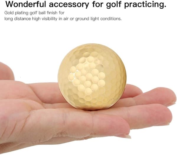 4 st golfbollar bärbar guldpläterad golfboll dubbelskiktskonstruktion sportträning